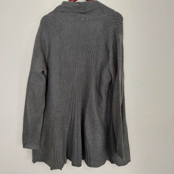 Rebecca Malone Charcoal Gray Long Sleeve Tunic Cardigan Sweater Wrap Size 1X. - Picture 10 of 10
